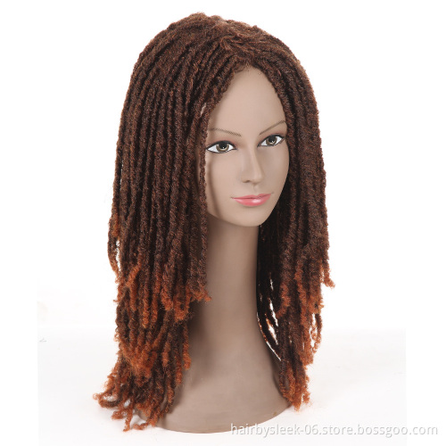 MAGIC Hair 22 Inch Synthetic wigs Dreadlocks Braid Hair Synthetic Dreads Braiding wigs Extension Brown Braids Faux Locs Hair